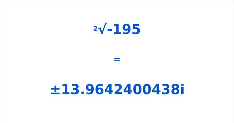 What Is The Square Root Of 195 Information And Calculator